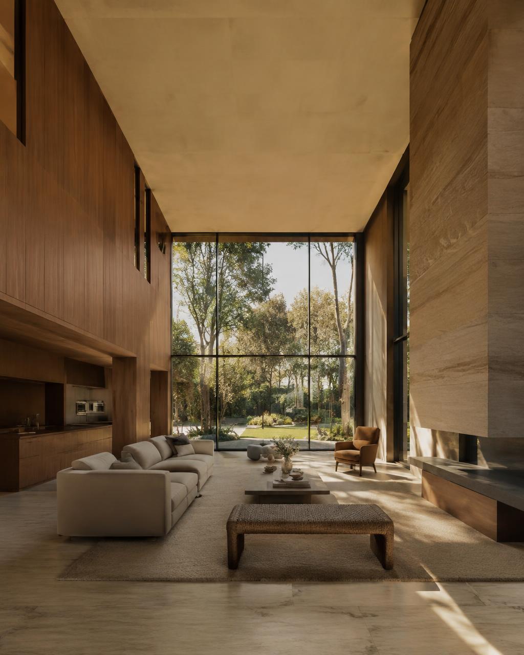 Light-filled double-height living space